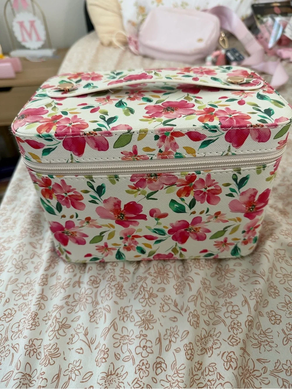 Floral Pink Travel Organizer Bag